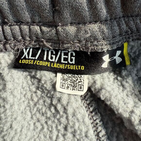 Under Armour Women's Cozy Gray Fleece Sweatpants XL Relaxed Fit Pockets - Picture 5 of 5